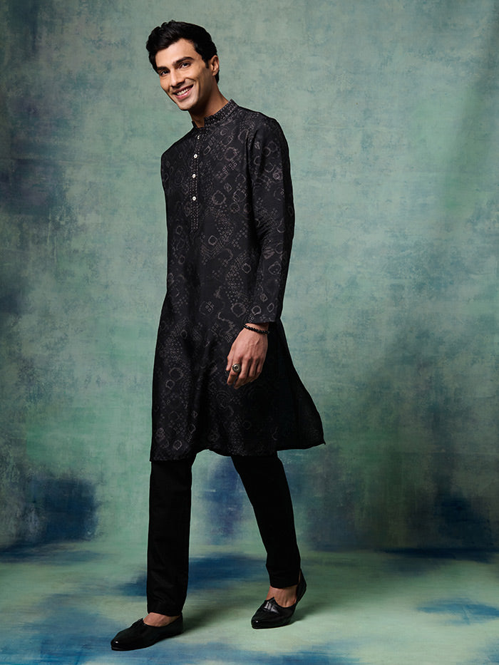 Black Bandhani Arsh Kurta | Shop Saundh Man