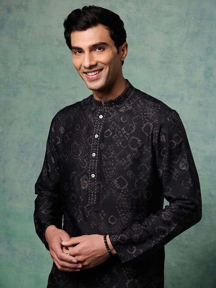 Black Bandhani Arsh Kurta | Shop Saundh Man
