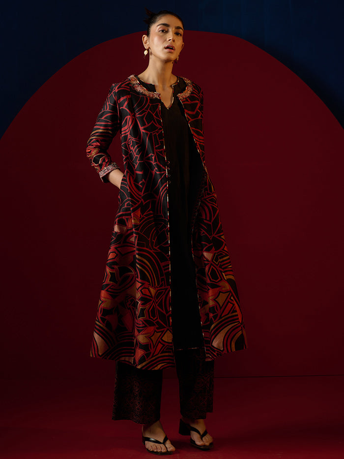 Raya Long Jacket - Black