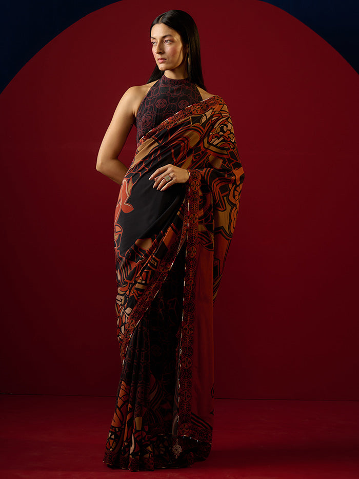 Raya Saree Black | Shop Saundh