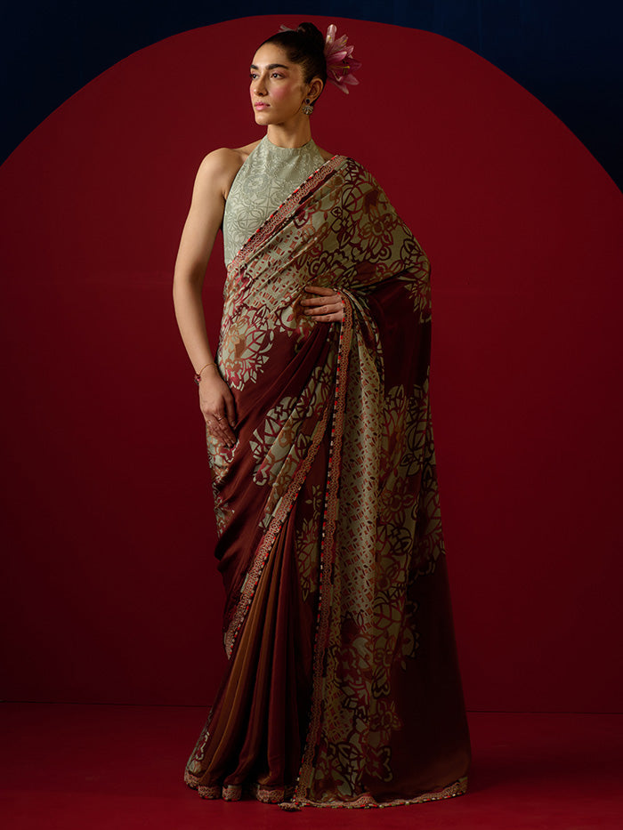 Sumi Saree Brown | Shop Saundh
