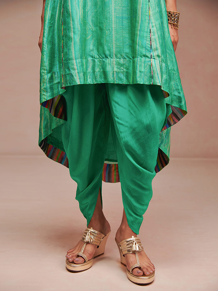 Ombre Kurta Set with Dupatta - Green