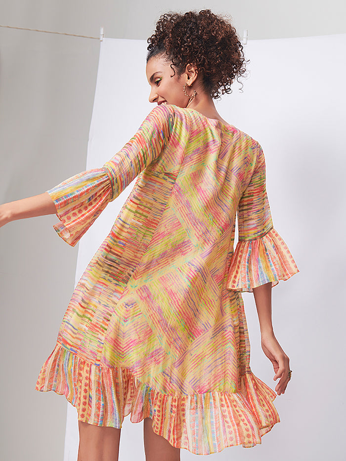Oblique Dress - Lime
