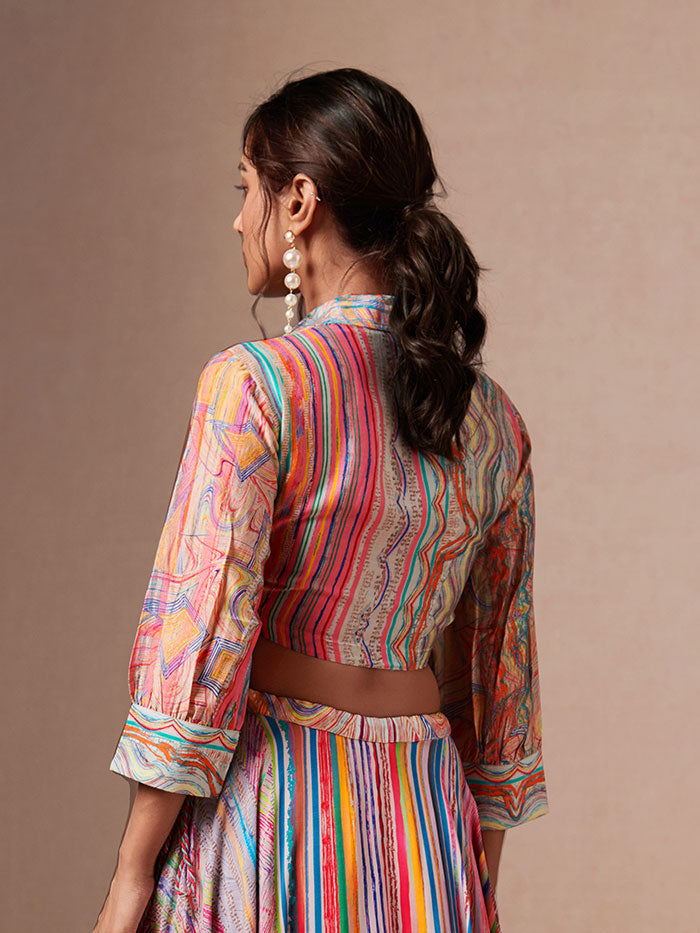 Geode Tie-up Shirt  – Pink