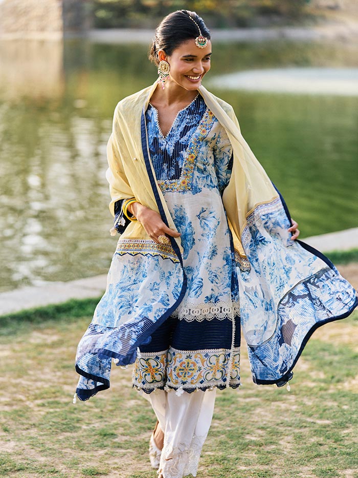 Sufi Blue Kurta Set | Shop Saundh