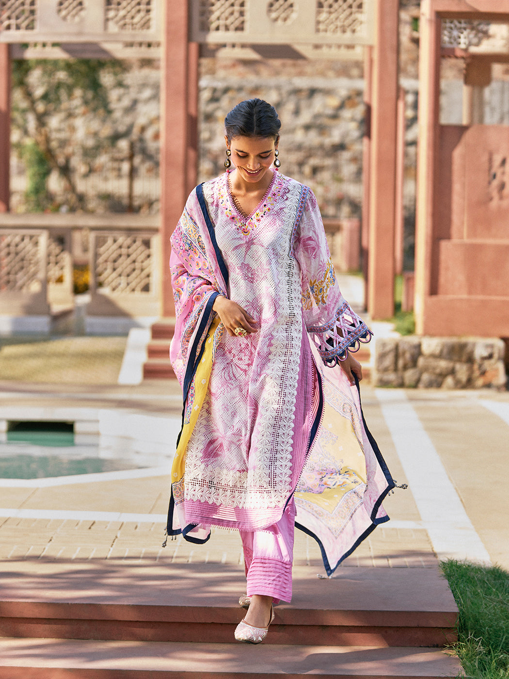 Naaz Kurta Set with Dupatta - Pink