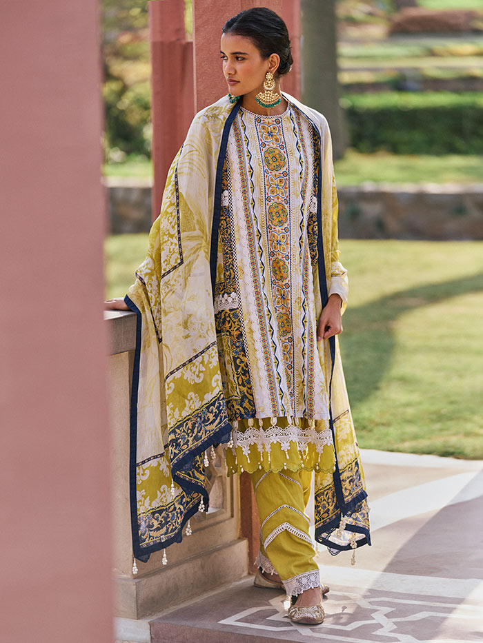 Souda Kurta Set with Dupatta - Green