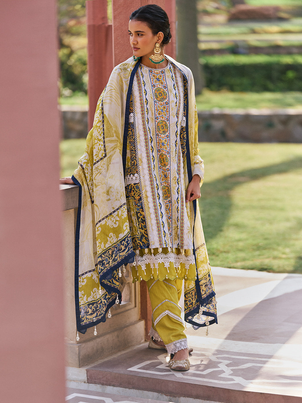 Souda Kurta Set with Dupatta - Green