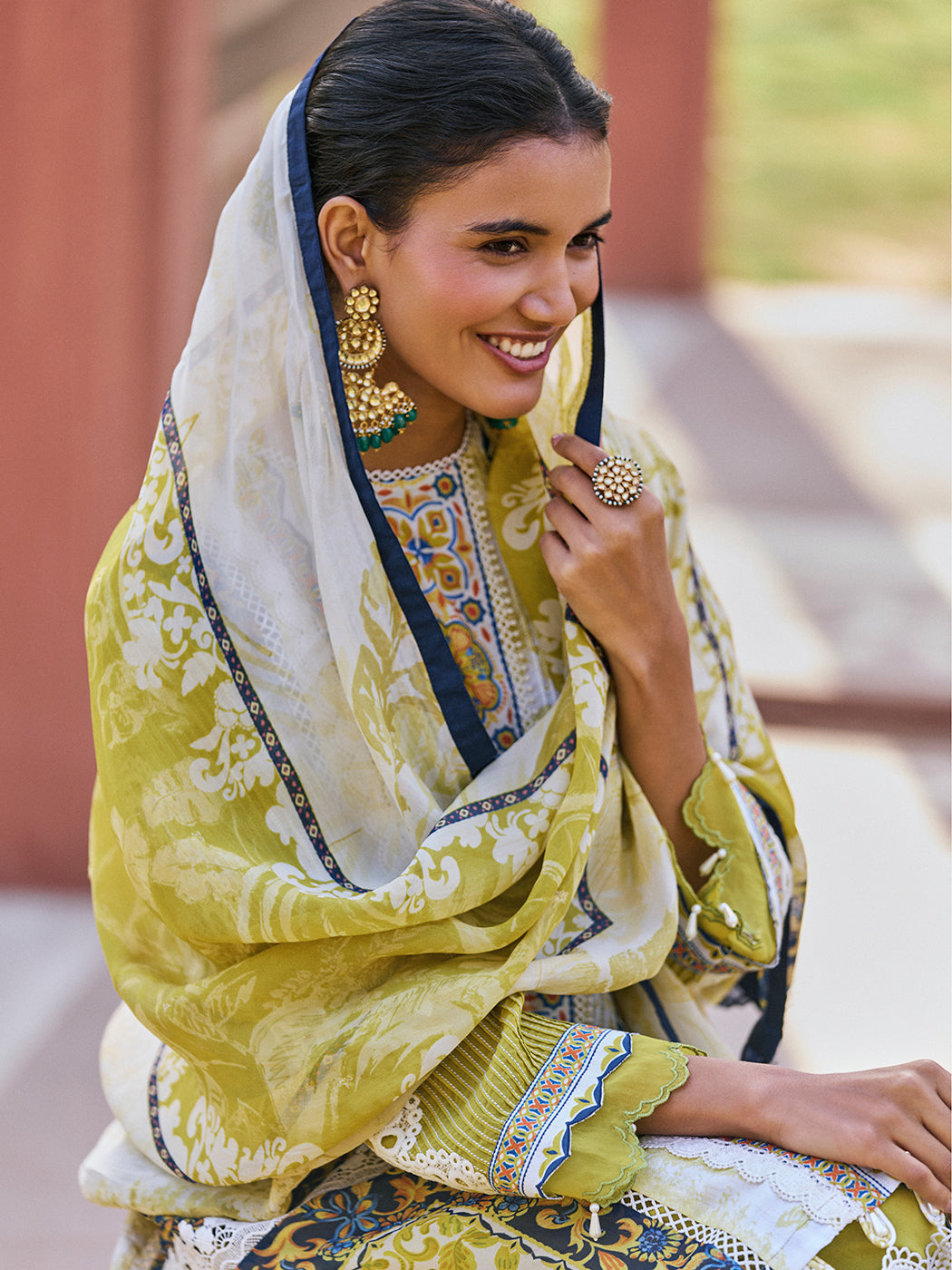 Souda Kurta Set with Dupatta - Green