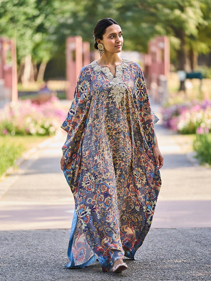 Zuhr Printed Kaftan | Shop Saundh