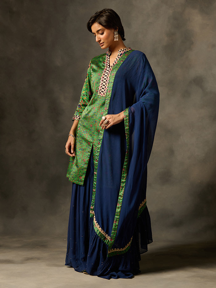 Tisya Kurta Set with Dupatta - Green