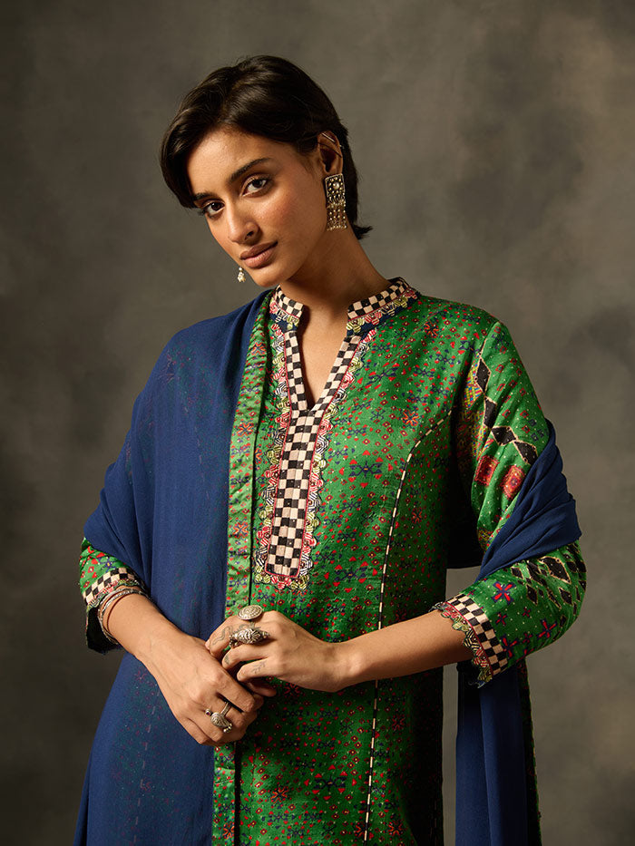 Tisya Kurta Set with Dupatta - Green