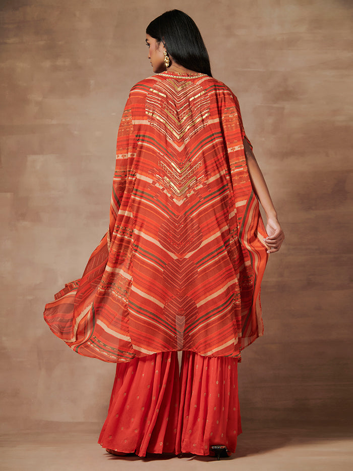 Myoko Red Kurta Set with Jacket