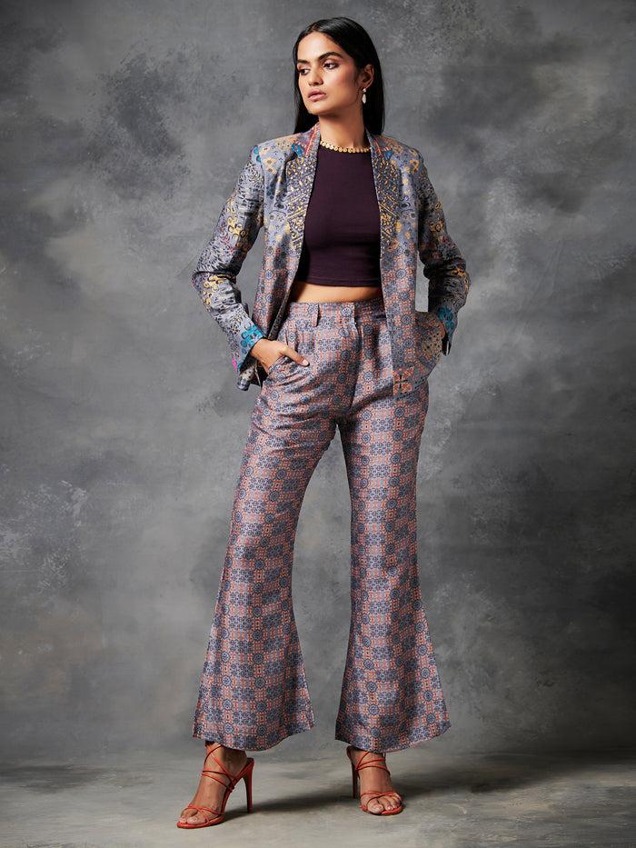Mizo Blue Purple Jacket Suit Set