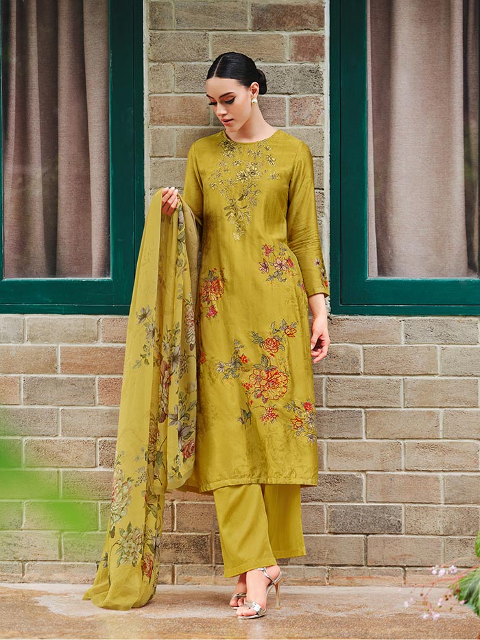 Nitya Green Unstitched Kurta Set| Shop Saundh