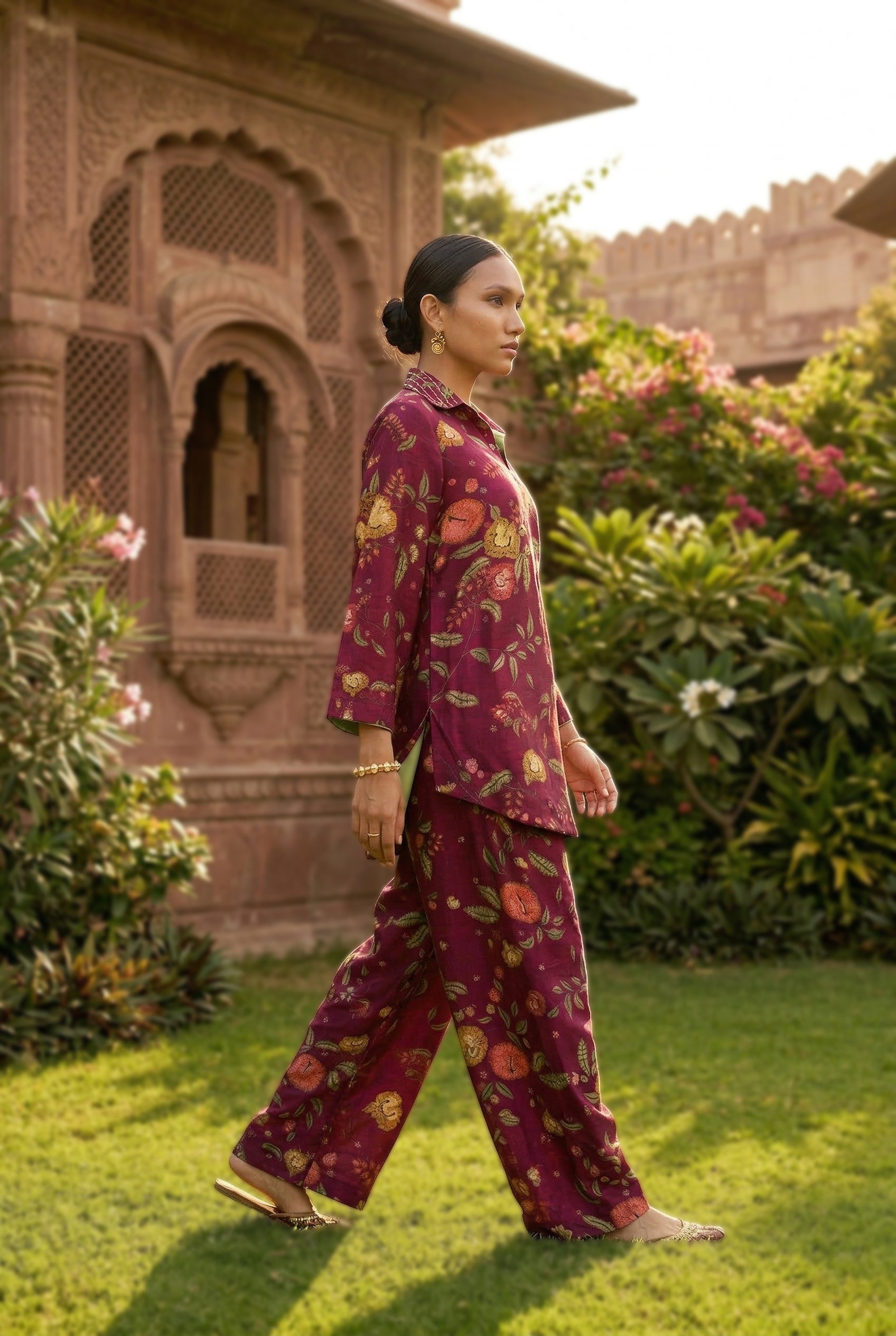 Shaam Co-ord Set - Wine