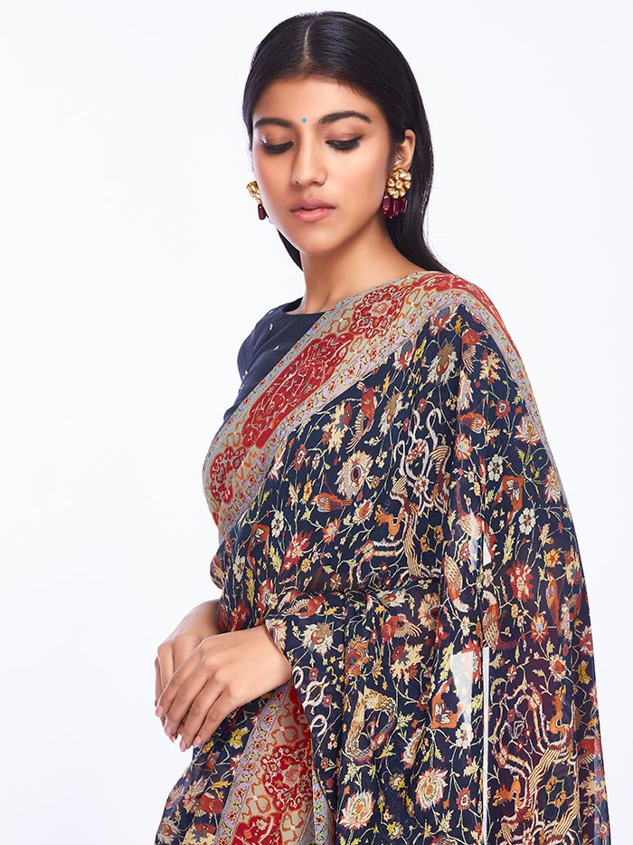 Nazm Saree - Blue