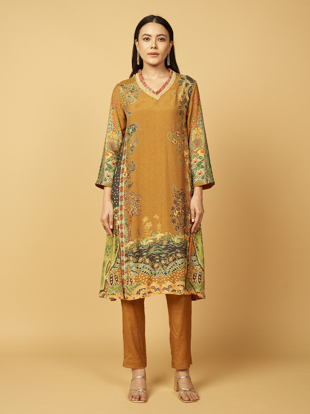 Sunlit Bloom Kurta Set - Yellow