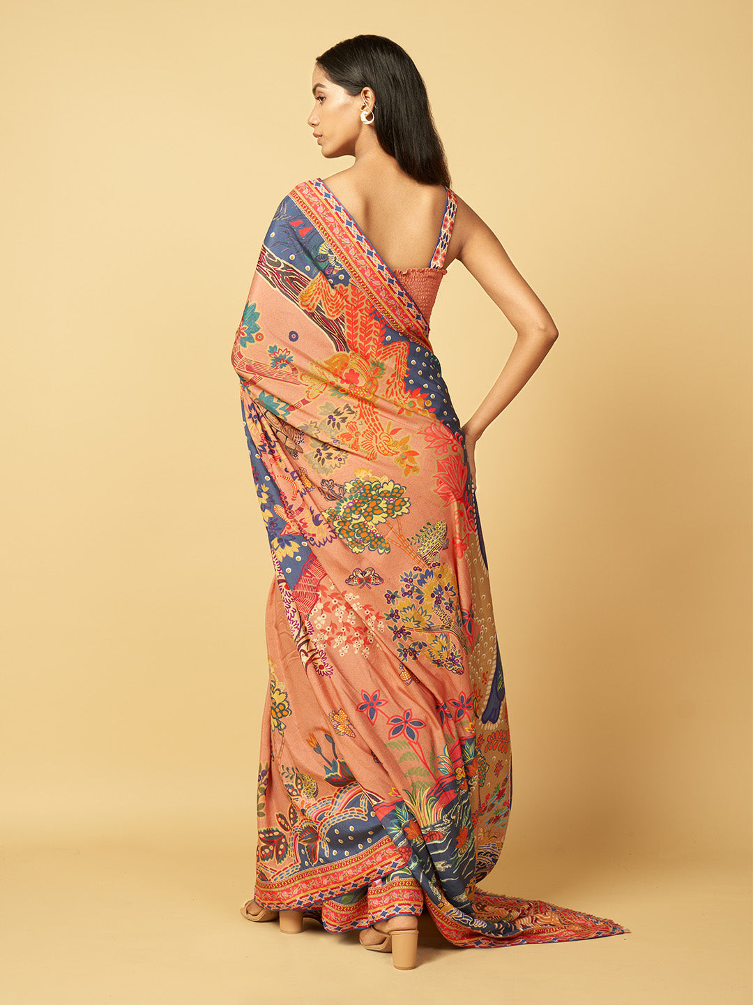 Oceanleaf Saree - Peach