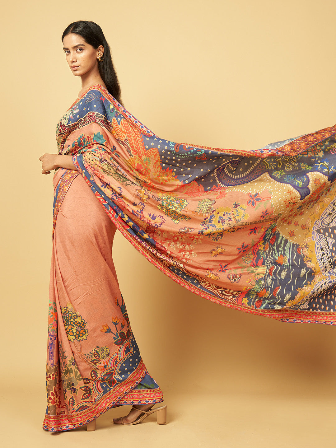 Oceanleaf Saree - Peach