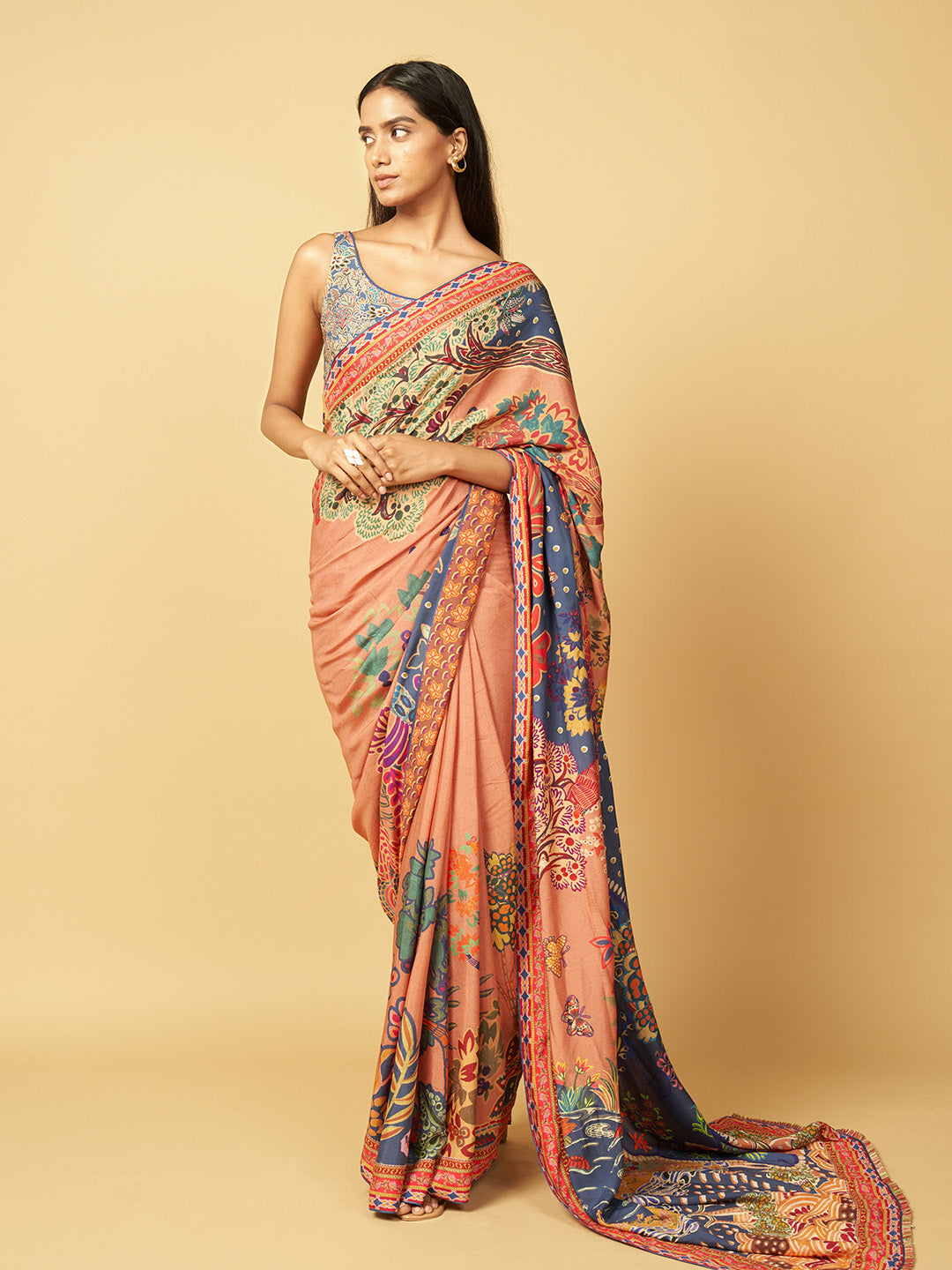 Oceanleaf Saree - Peach