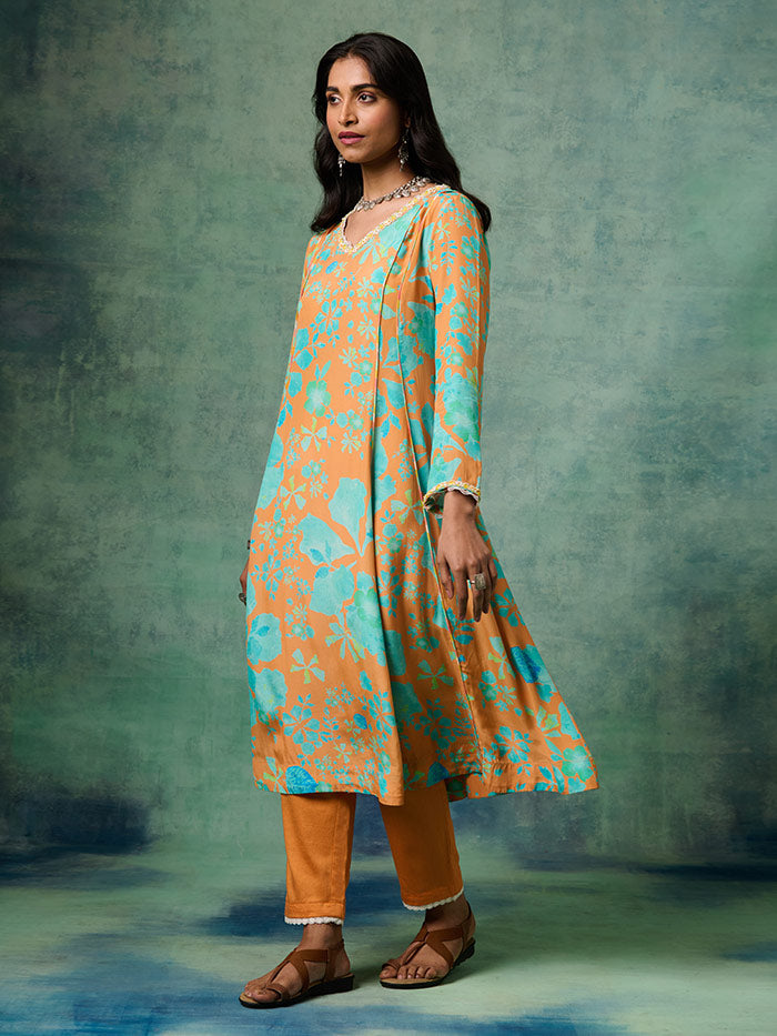 Moh Kurta Set - Orange