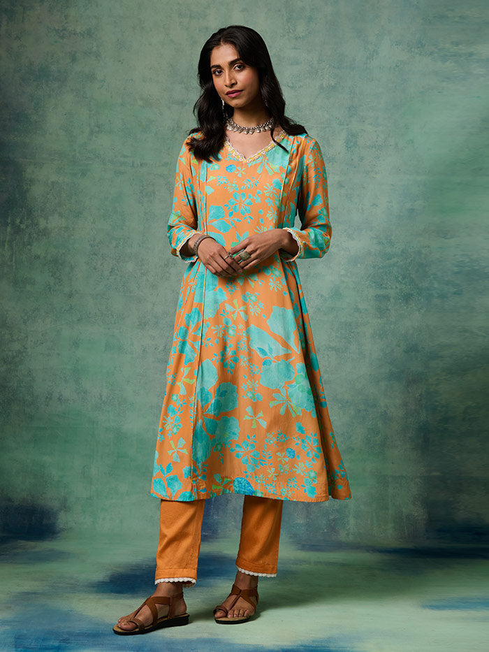 Moh Kurta Set - Orange