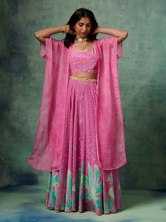Nilofer Lehenga Set - Pink