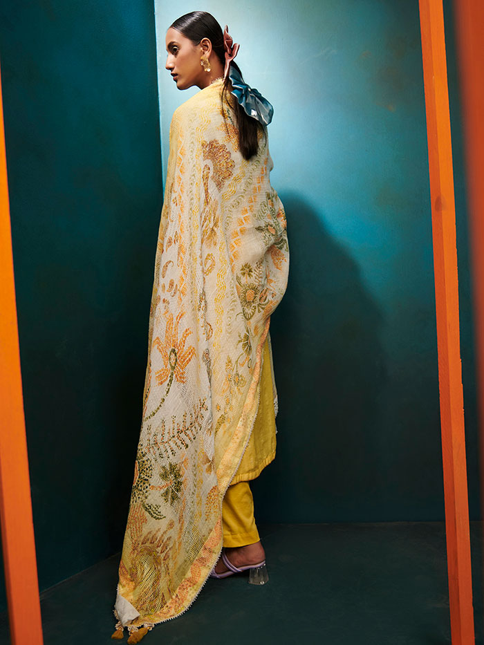 Ombre Kurta Set - Yellow