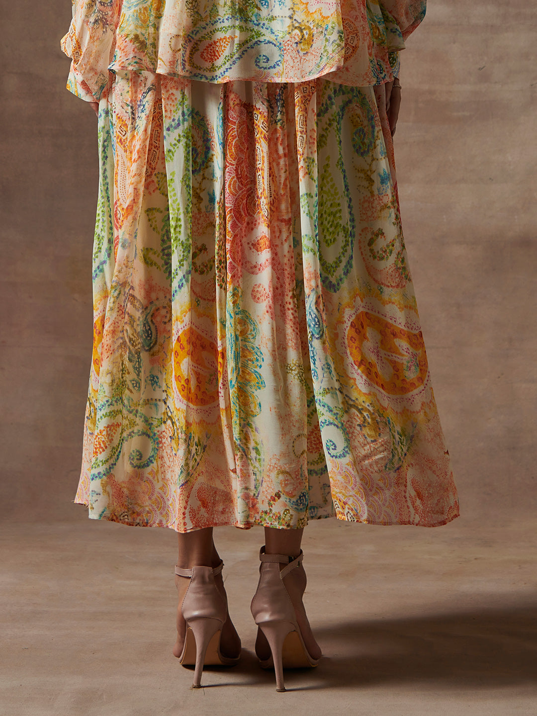 Paisley Midi Skirt - Off-White