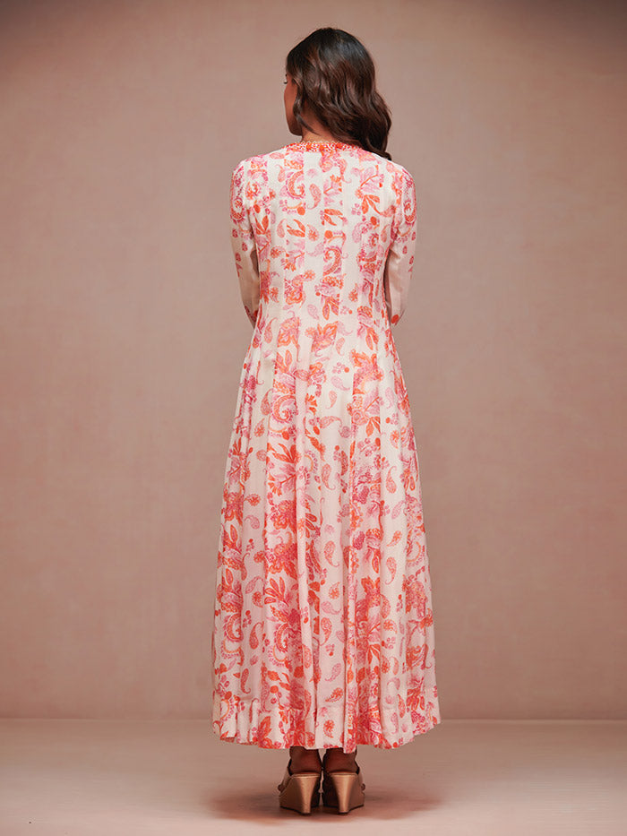 Paisley Kurta Set with Dupatta – Off-White