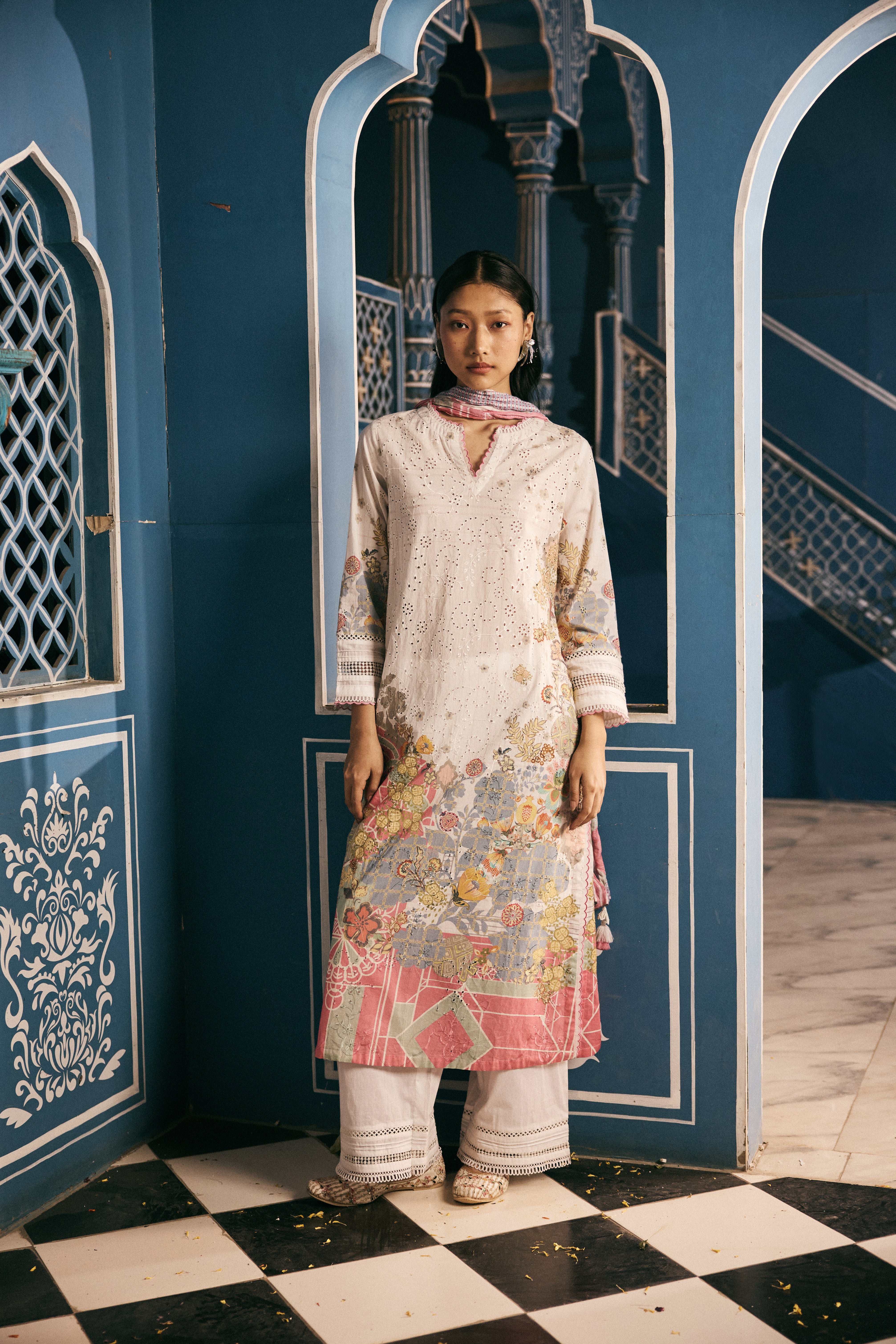 Sura Kurta Set - White