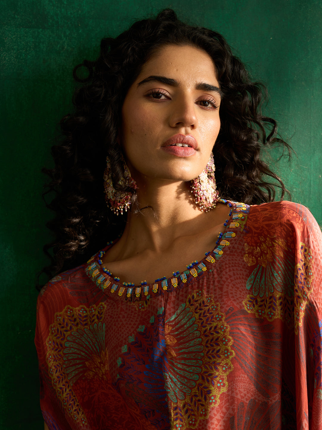 Nagma Kaftan Dress- Brown