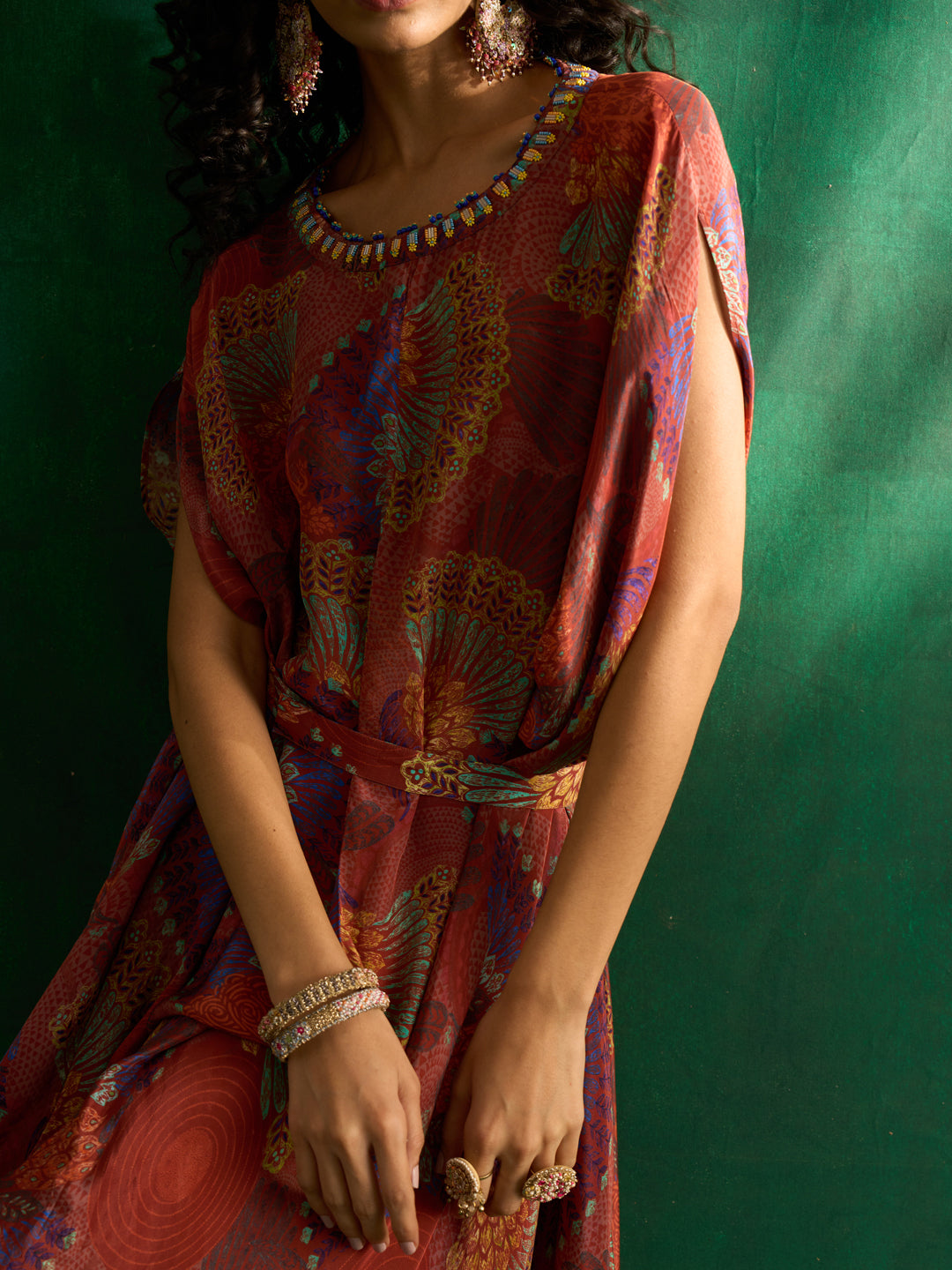 Nagma Kaftan Dress- Brown