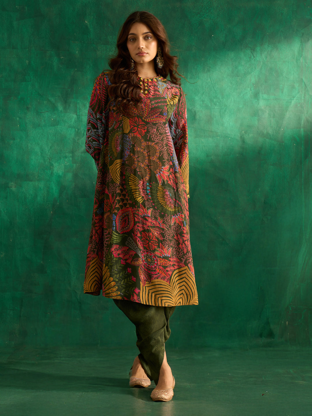 Ruhani Kurta Set- Green