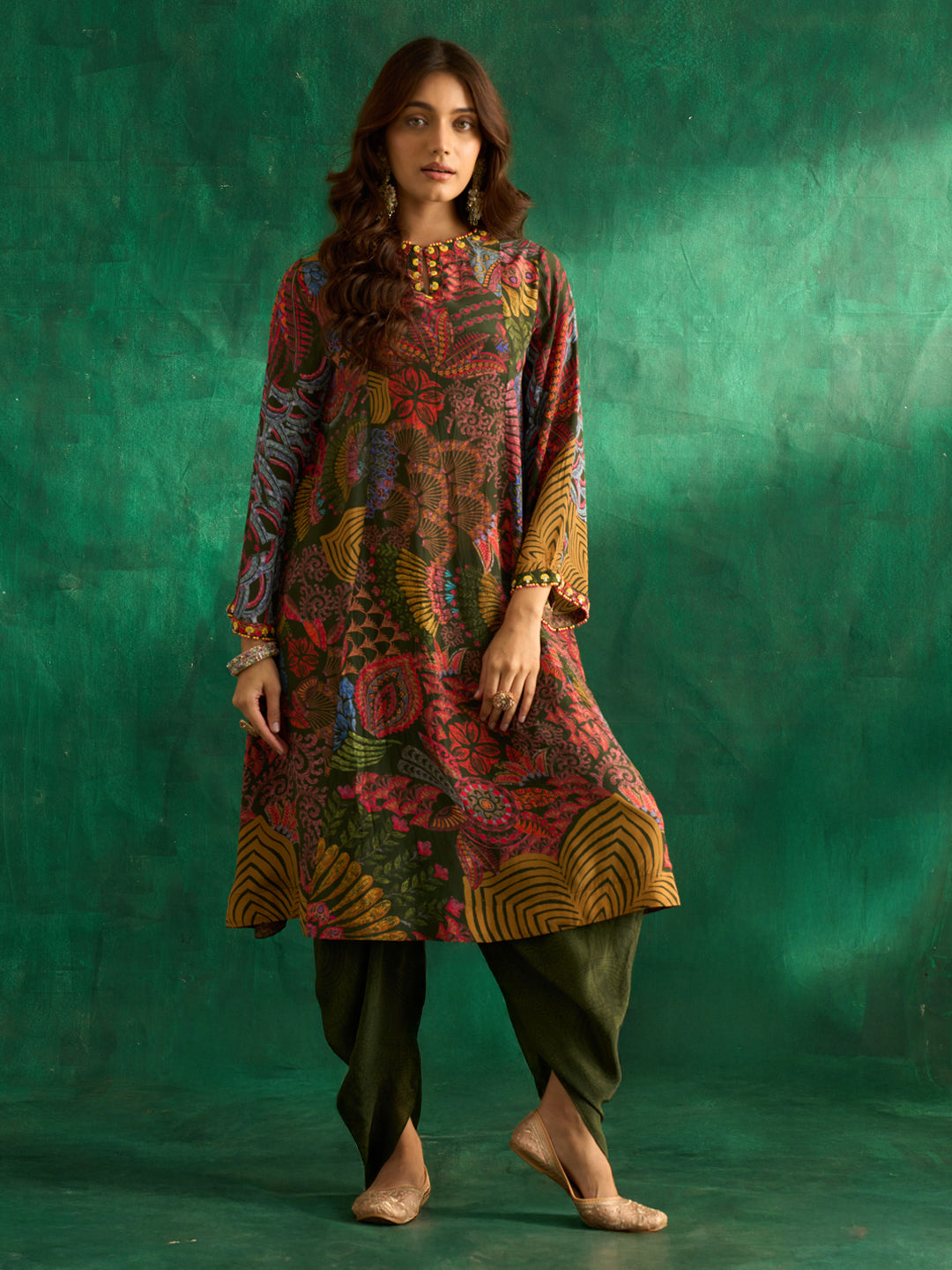 Ruhani Kurta Set- Green