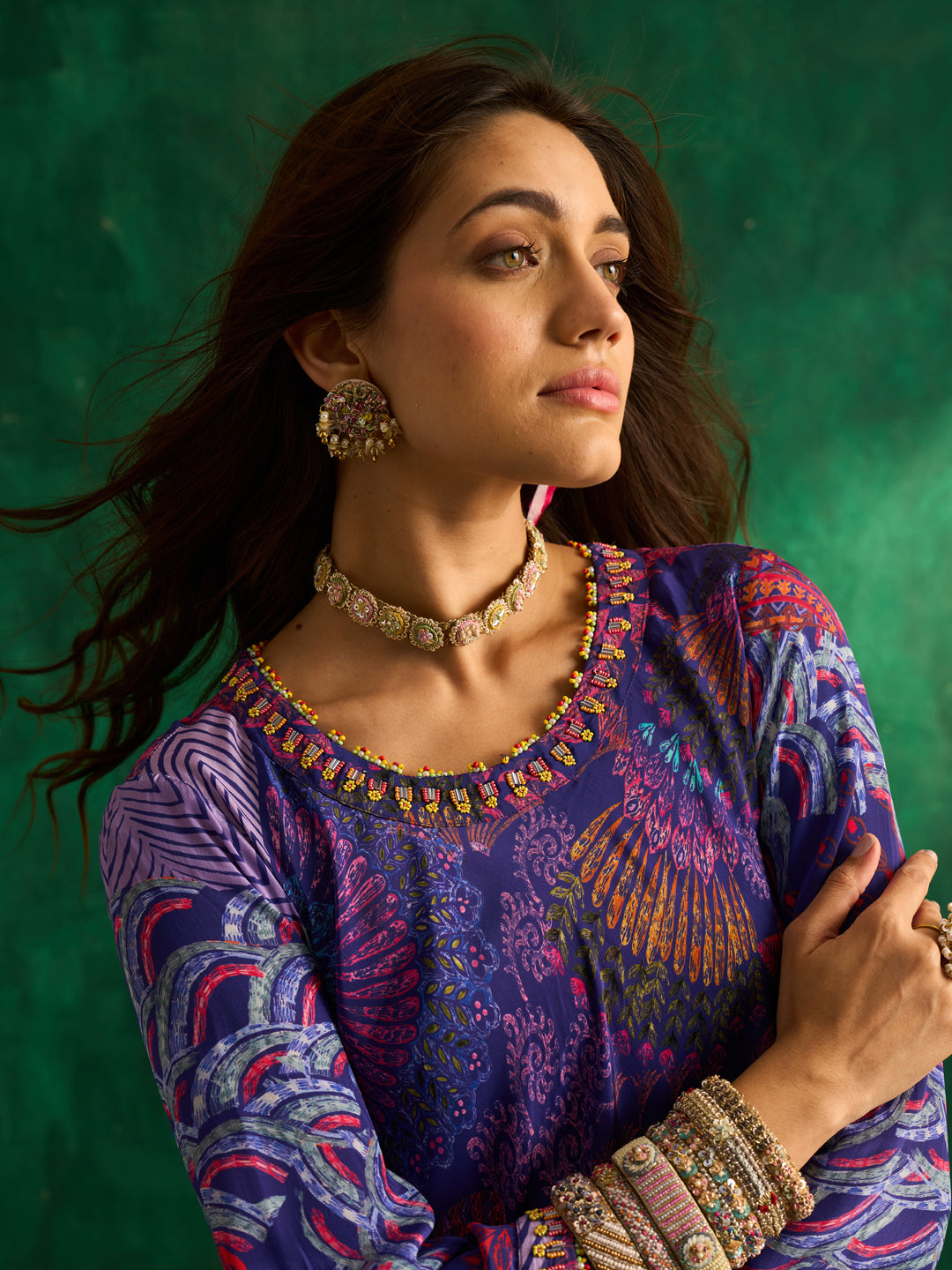 Sufiana Dhoti Set- Purple