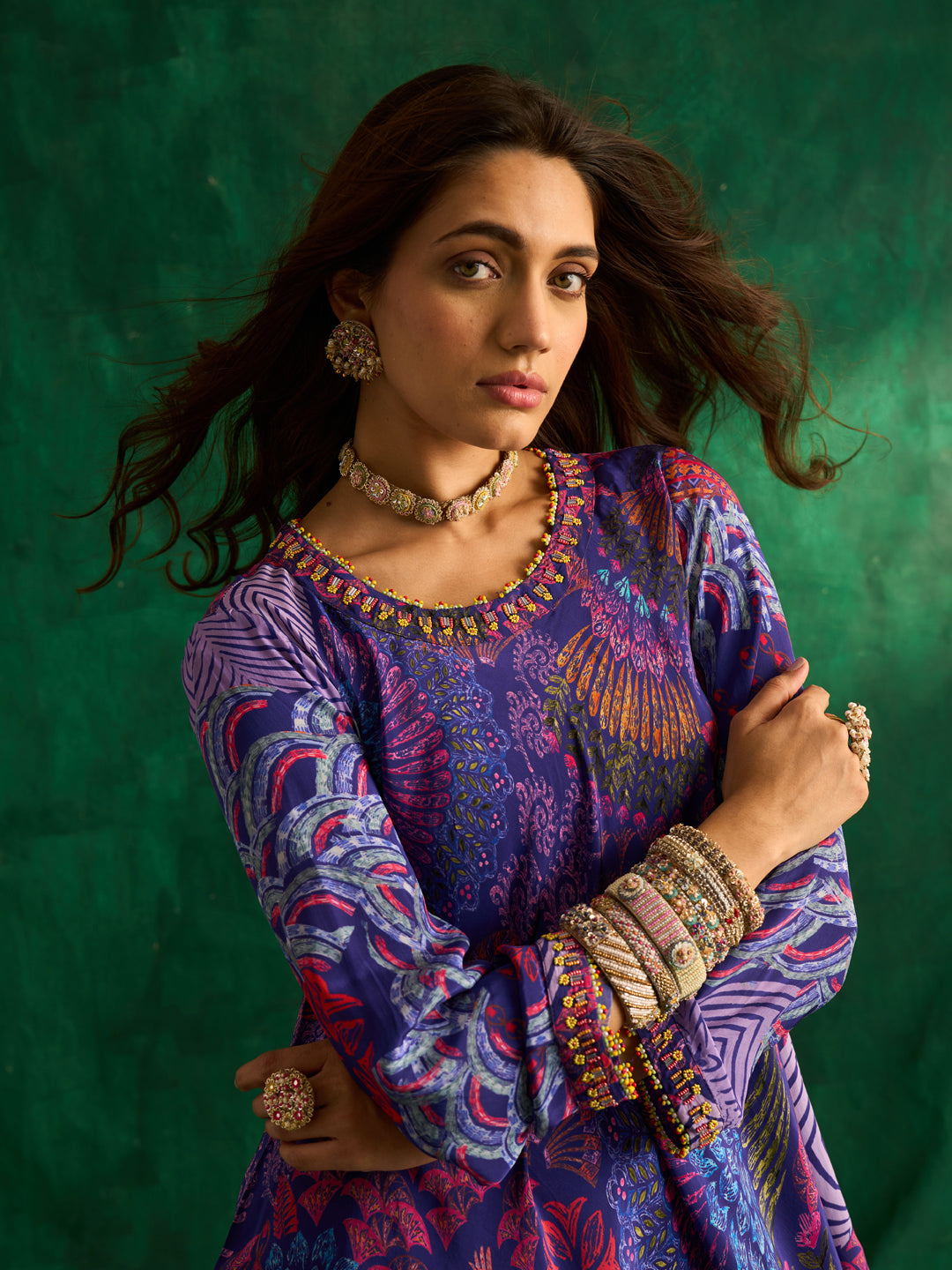 Sufiana Dhoti Set- Purple