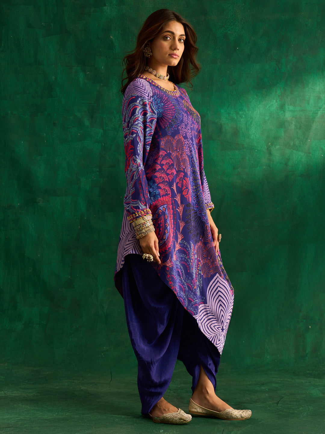 Sufiana Dhoti Set- Purple