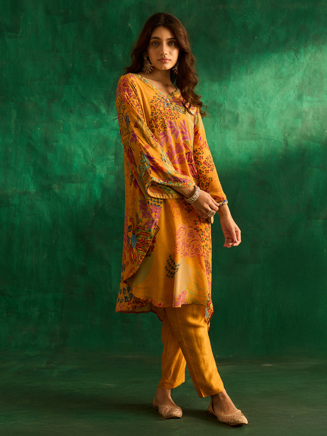 Noorani Kurta Set With Dupatta- Yellow