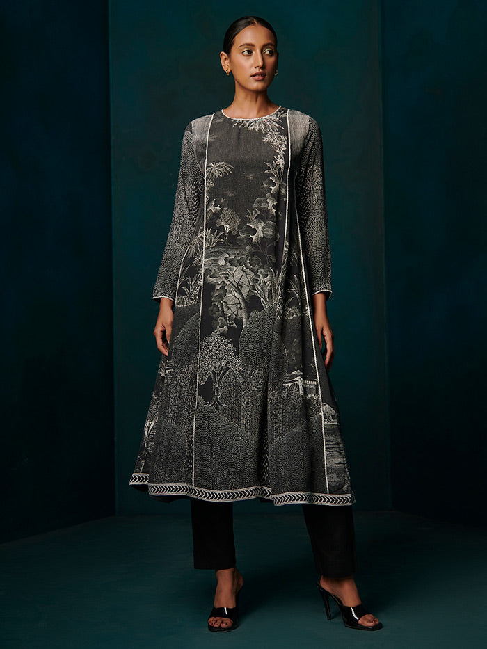 Zine Kurta and Palazzo Set - Black