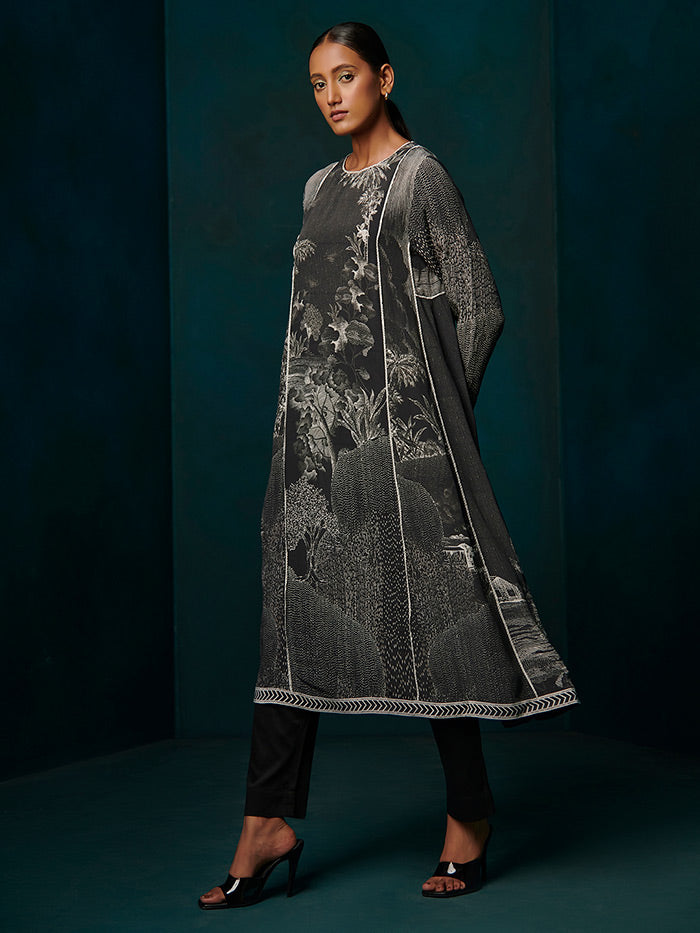 Zine Kurta and Palazzo Set - Black