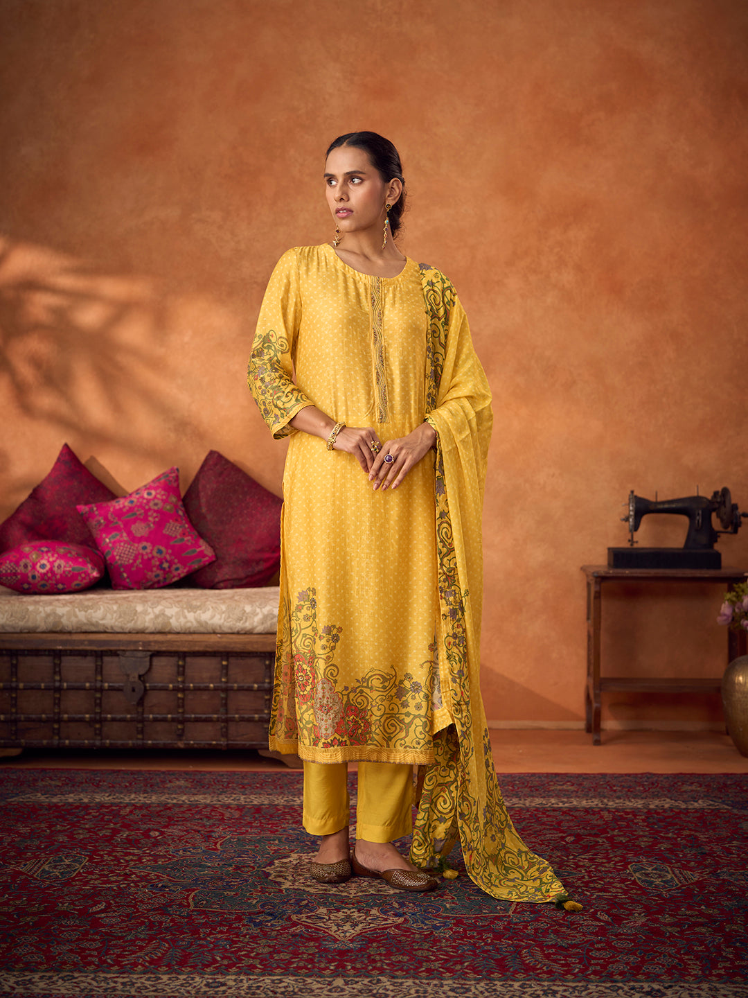 Ehsaas Unstitched Kurta Set - Yellow