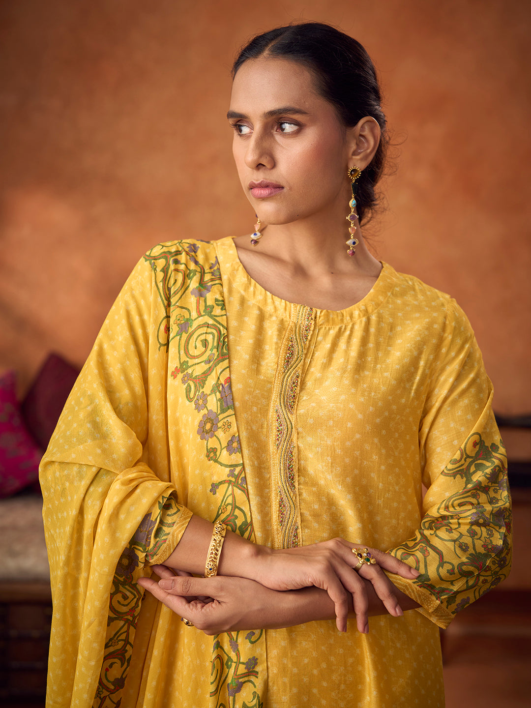 Ehsaas Unstitched Kurta Set - Yellow