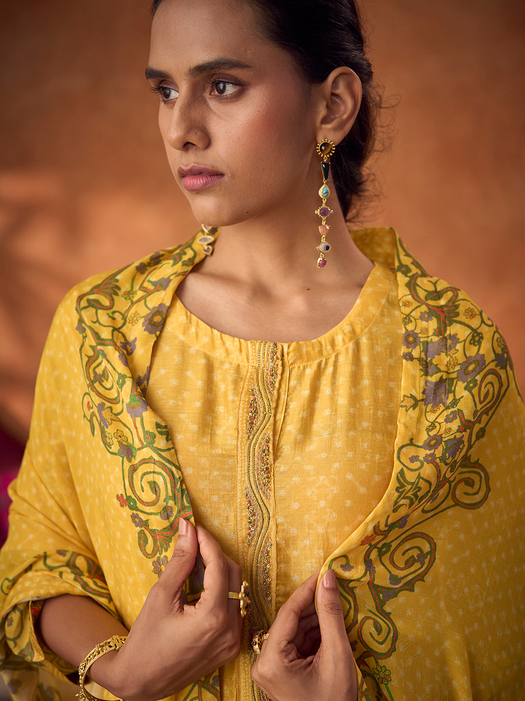 Ehsaas Unstitched Kurta Set - Yellow