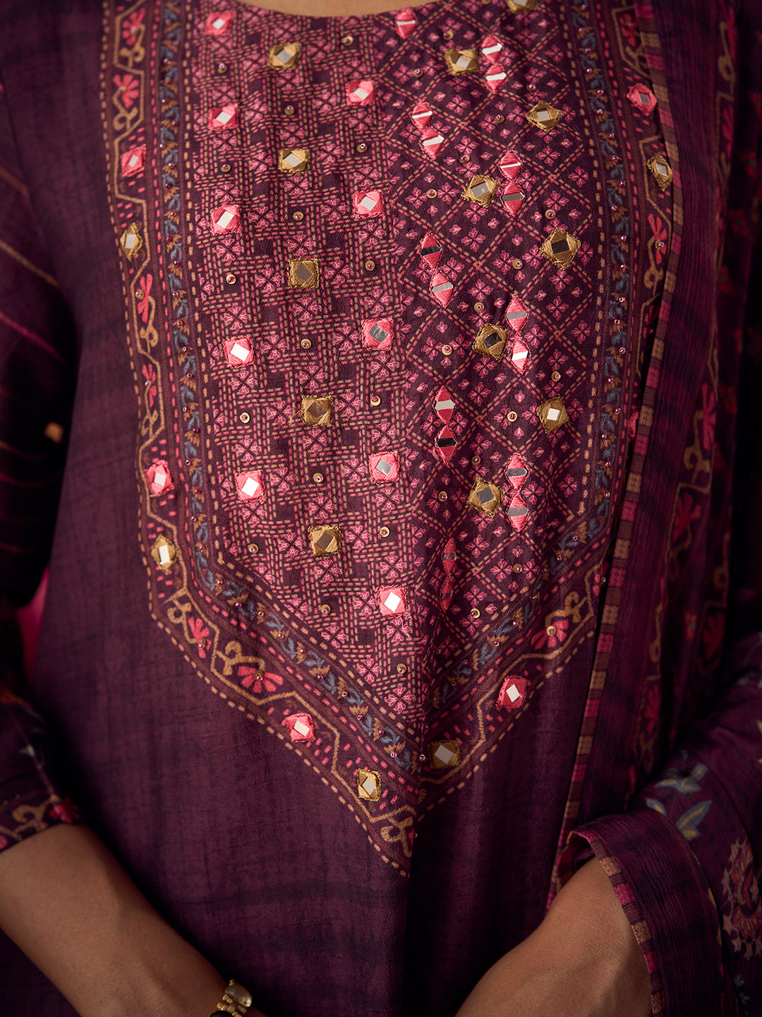 Silsila Unstitched Kurta Set - Purple