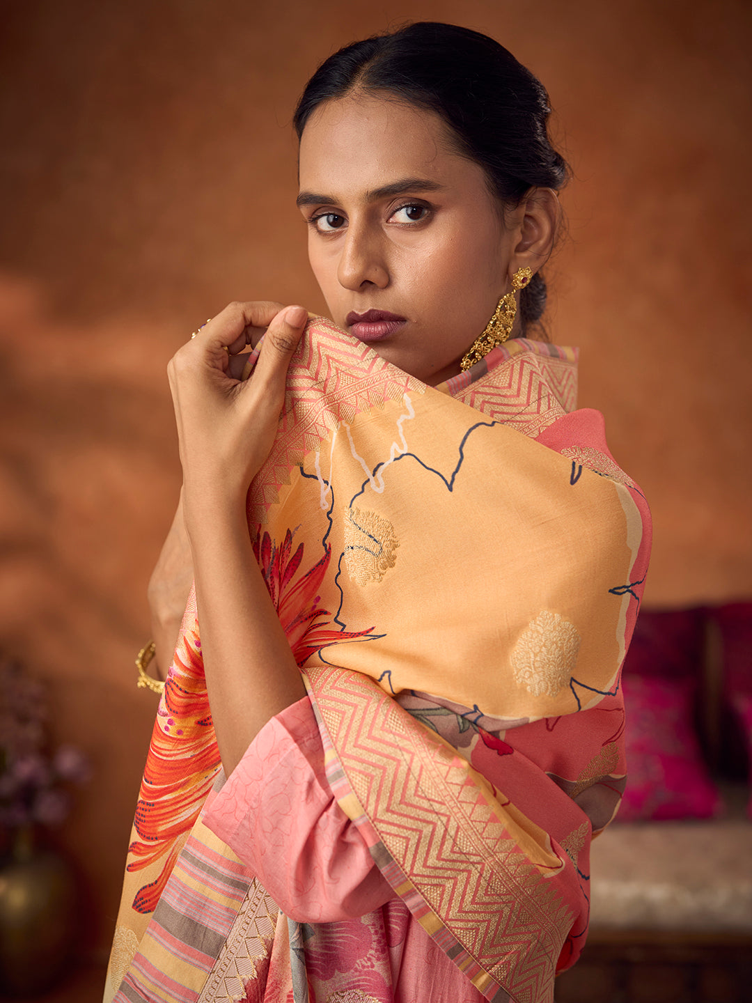 Gulbutti Unstitched Kurta Set - Pink