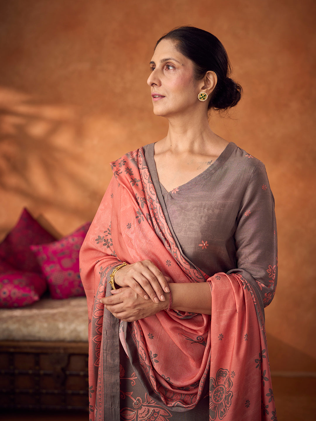 Tarsem Unstitched Kurta Set - Grey