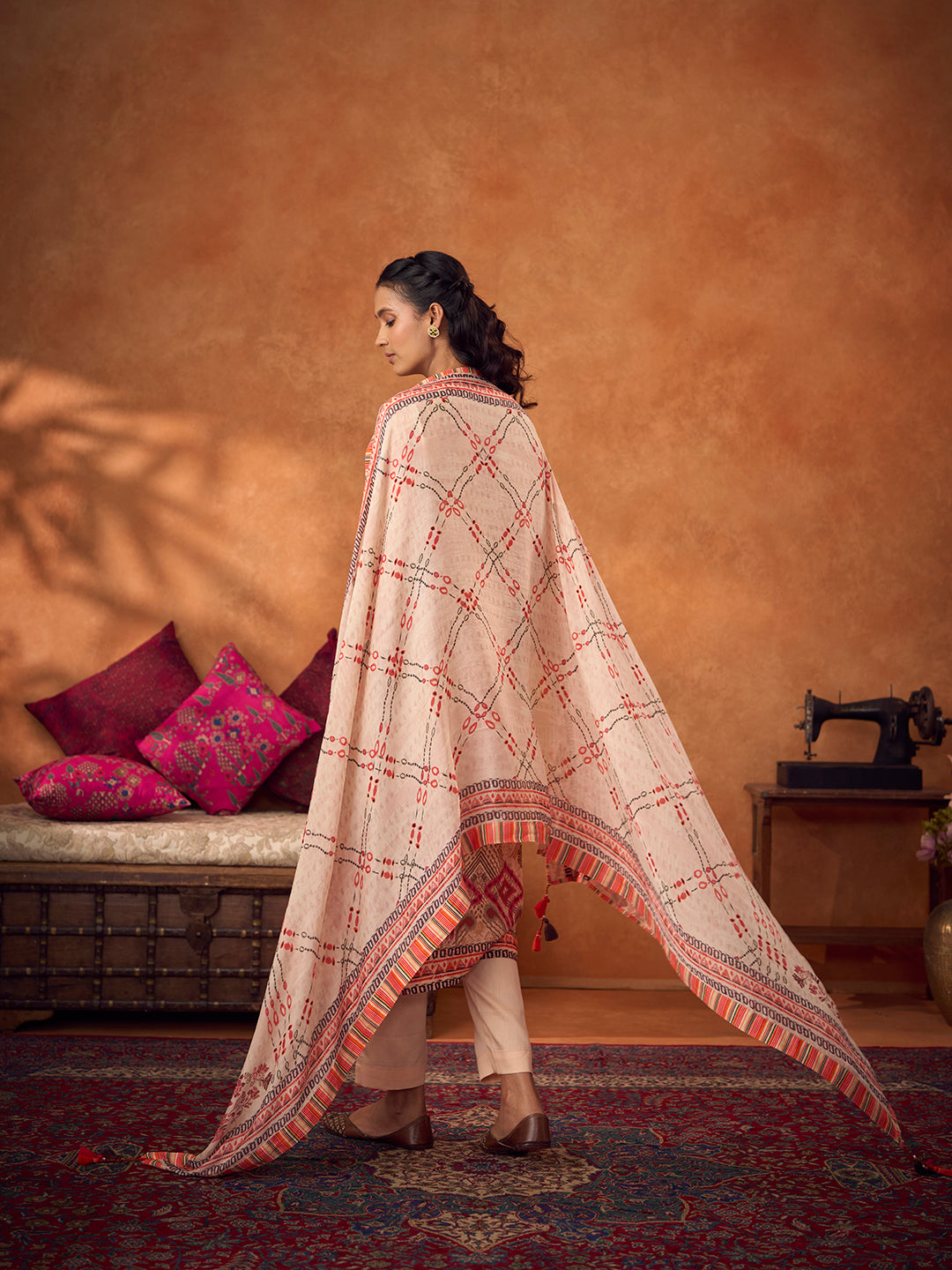 Mitti Unstitched Kurta Set - Beige
