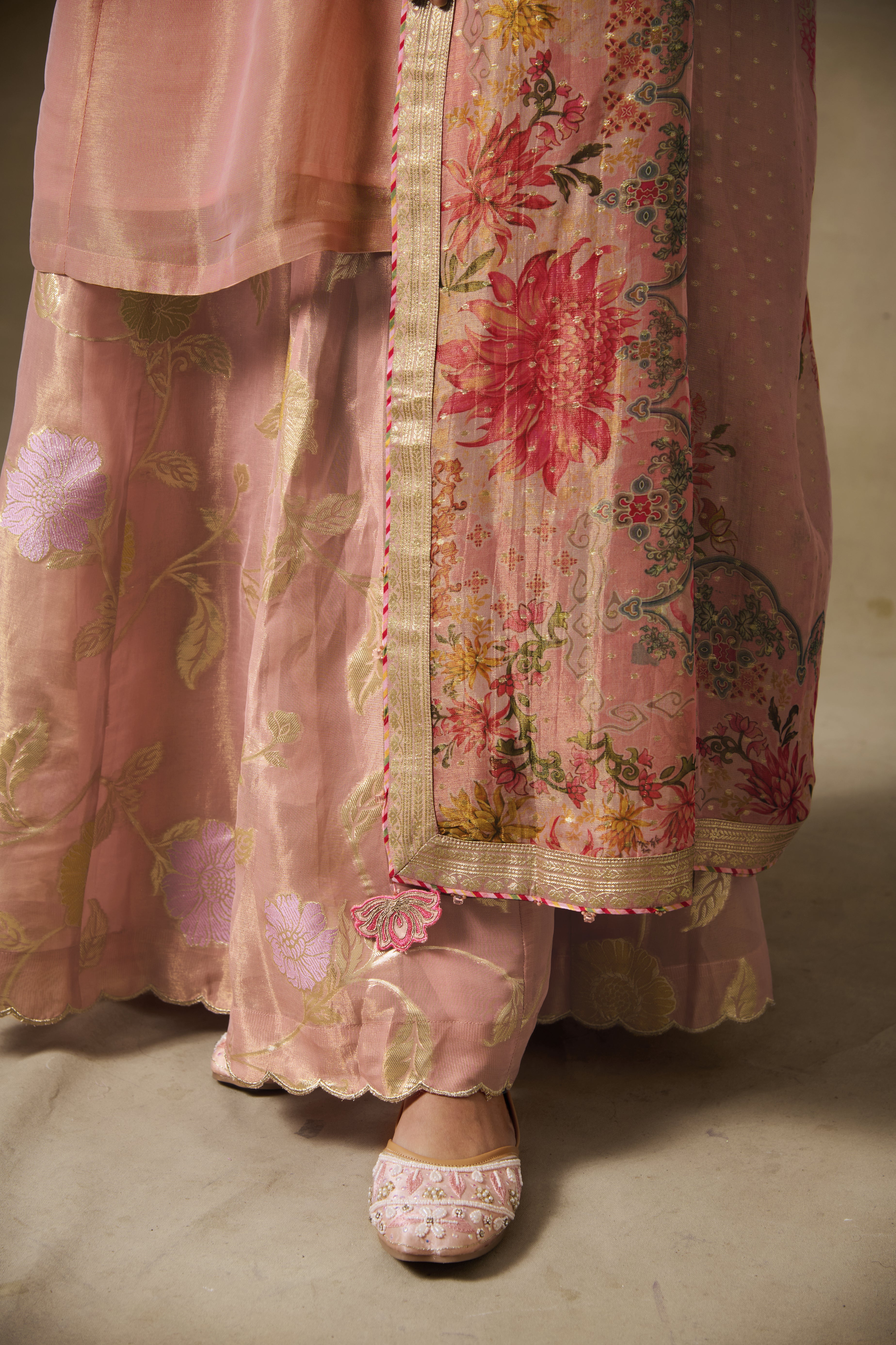 Irja Sharara set with Dupatta - Pink